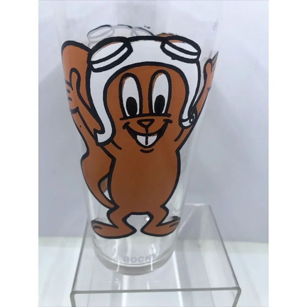 Vintage 70s ROCKY THE FLYING SQUIRREL Pepsi Collector Series Glass. Read